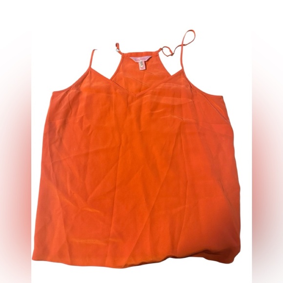 Lilly Pulitzer Dusk Orange Racer Back 100% Silk Cami Tank Size XS Preppy Beach - Picture 1 of 4